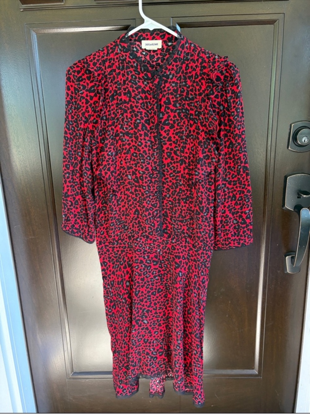 Zadig & Voltaire Remo Dress Red Leopard Women’s Size Small EUC